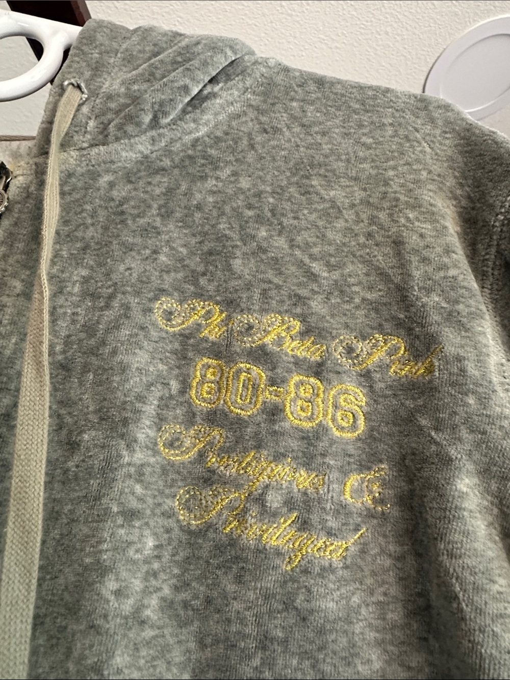 PINK Victoria's Secret Gray Zip-Up Hoodie and yoga pants with Yellow Script - Picture 2 of 13